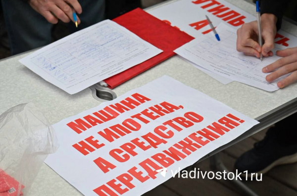 Митинг против повышения утильсбора на автомобили прошел во Владивостоке